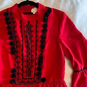 Kate Spade Pom Embroidered Mini Dress, size 2